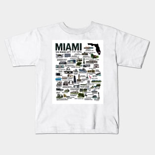 Miami Florida Map Kids T-Shirt